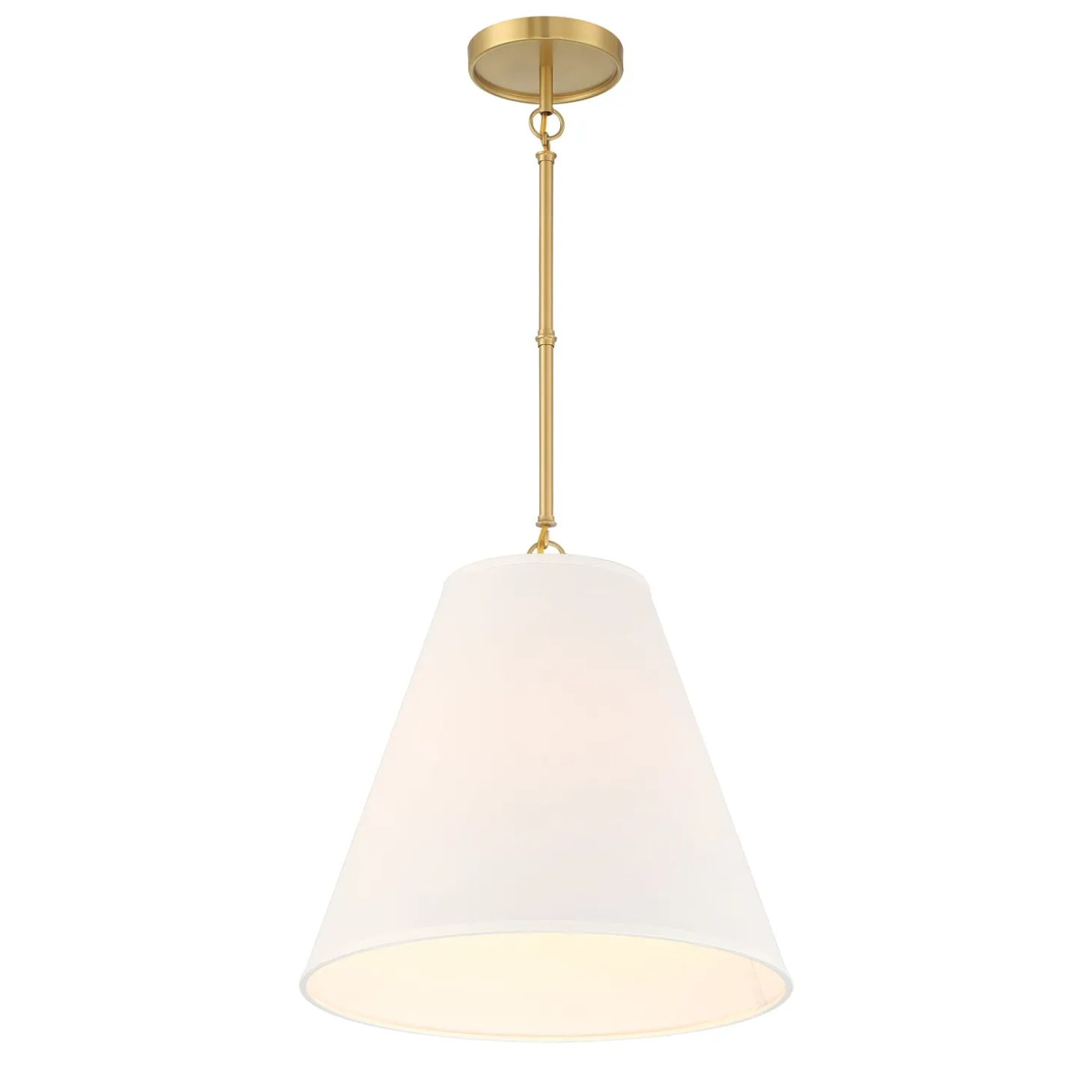 Luca Medium 15" Conical Pendant, Satin Brass