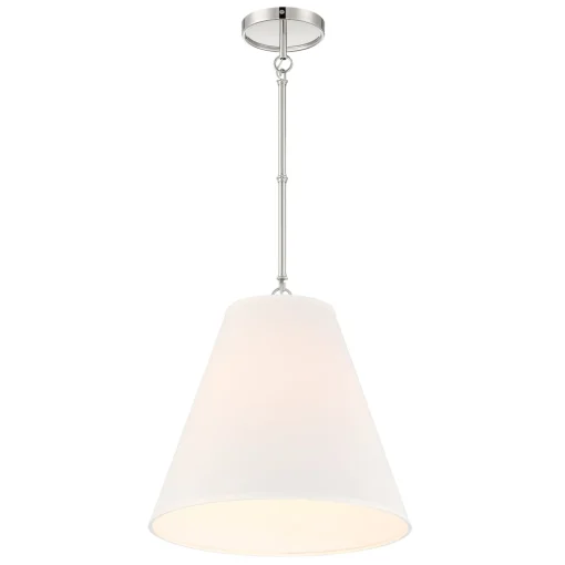 Luca Medium 15" Conical Pendant, Polished Nickel
