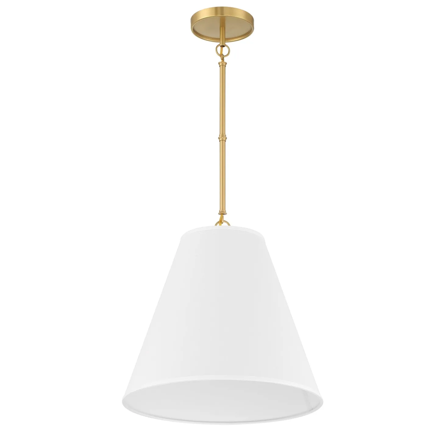 Luca Medium 15" Conical Pendant, Satin Brass