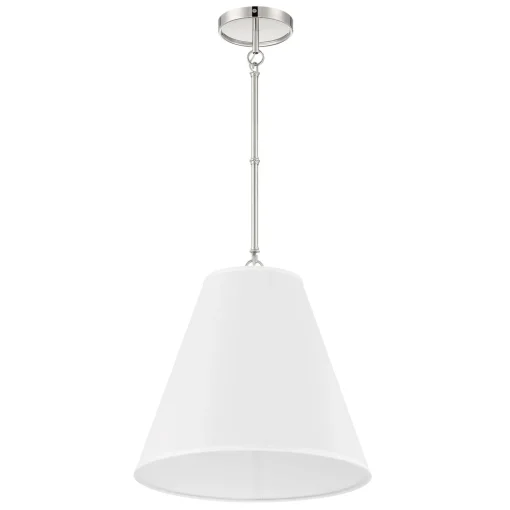 Luca Medium 15" Conical Pendant, Polished Nickel