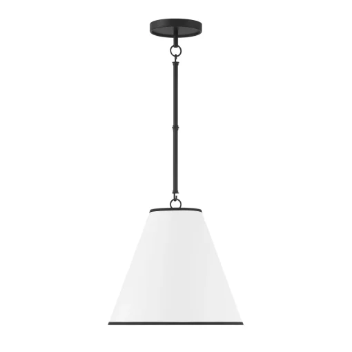 Luca Small 13" Conical Pendant, Matte Black