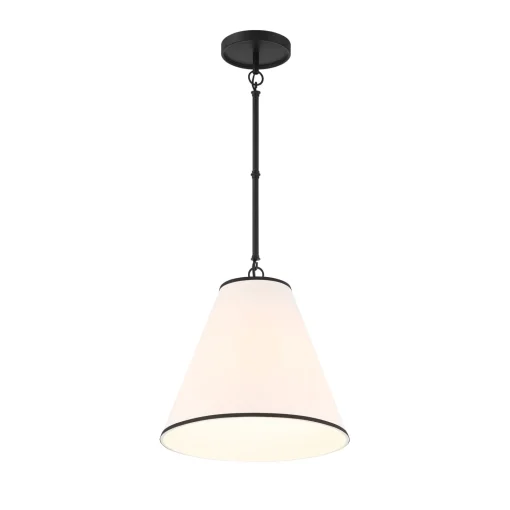 Luca Small 13" Conical Pendant, Matte Black