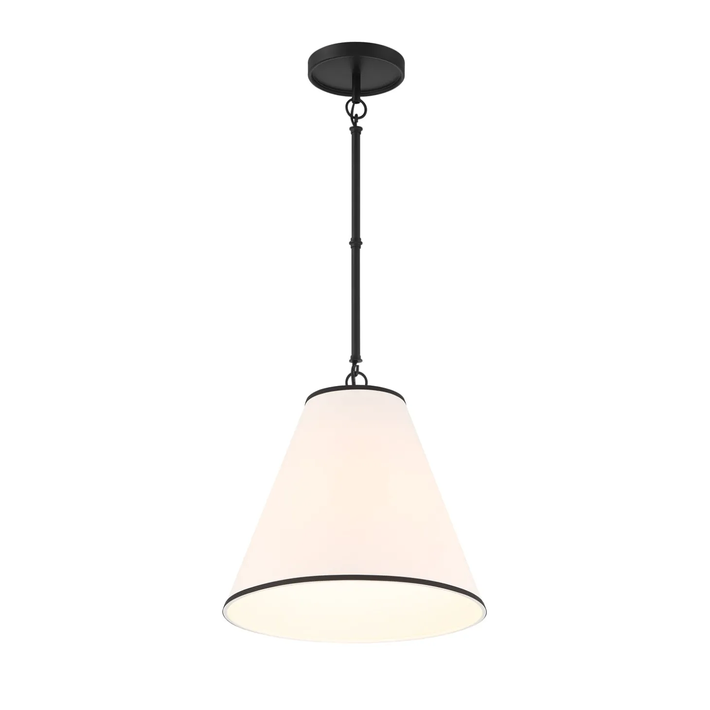 Luca Small 13" Conical Pendant, Matte Black