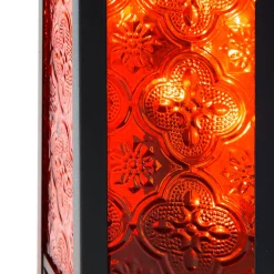 Marrakesh Lantern with String Lights, Red