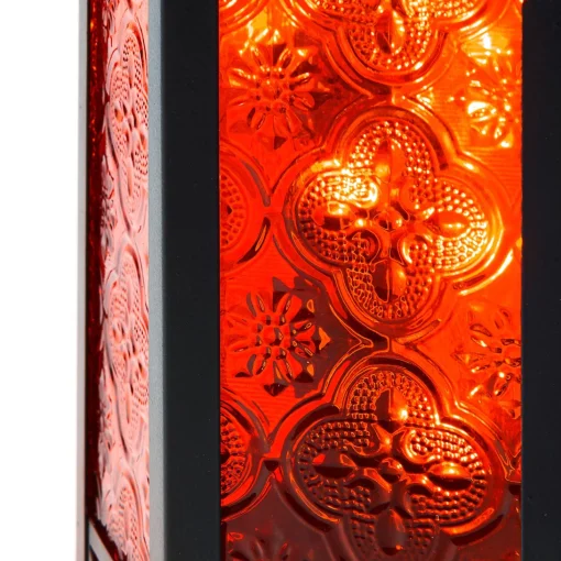 Marrakesh Lantern with String Lights, Red