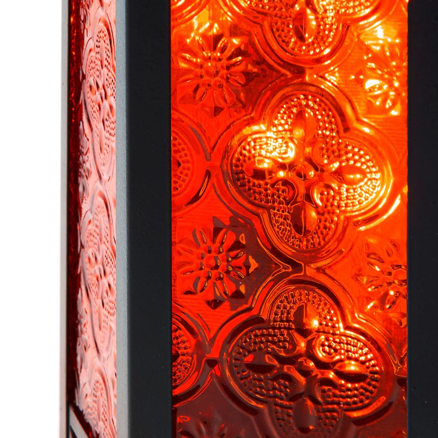 Marrakesh Lantern with String Lights, Red