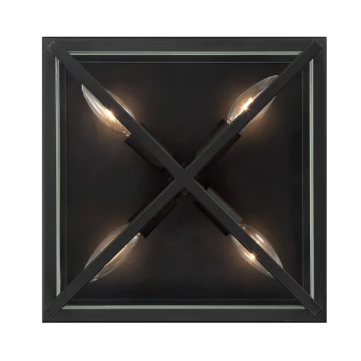 Miles Indoor/Outdoor Flush Mount, Matte Black