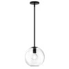 Open Box Aria 10" Clear Globe Pendant, Matte Black