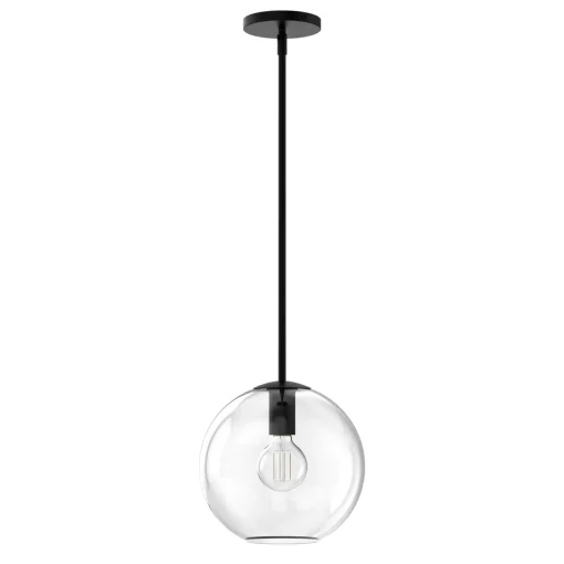 Open Box Aria 10" Clear Globe Pendant, Matte Black
