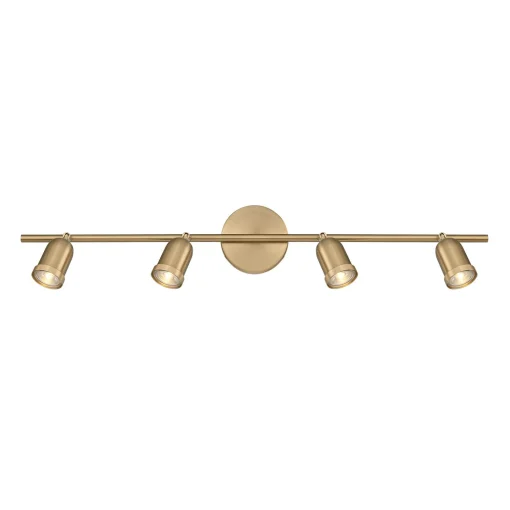 Open Box Bixby 32" 4-Light LED Fixed Track Light, Brushed Brass