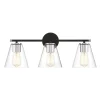 Open Box Carlisle 3 Light Vanity, Matte Black and Chrome