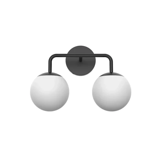 Open Box Castell 2 Globe LED Vanity Light, Matte Black