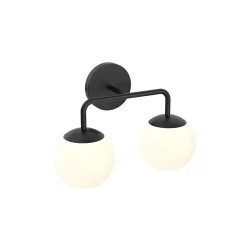 Open Box Castell 2 Globe LED Vanity Light, Matte Black