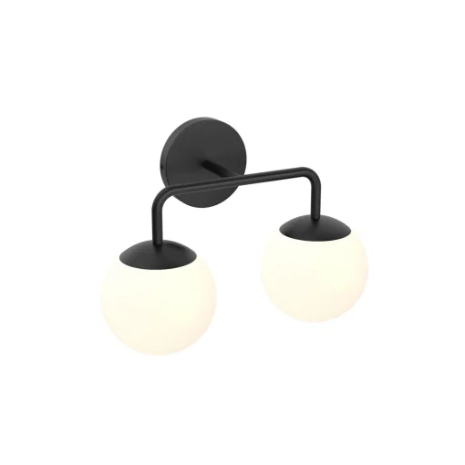 Open Box Castell 2 Globe LED Vanity Light, Matte Black