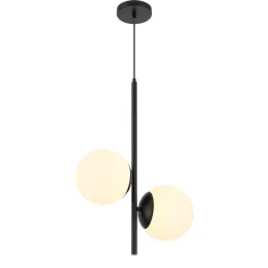 Open Box Castell 2 Globe LED Pendant, Matte Black