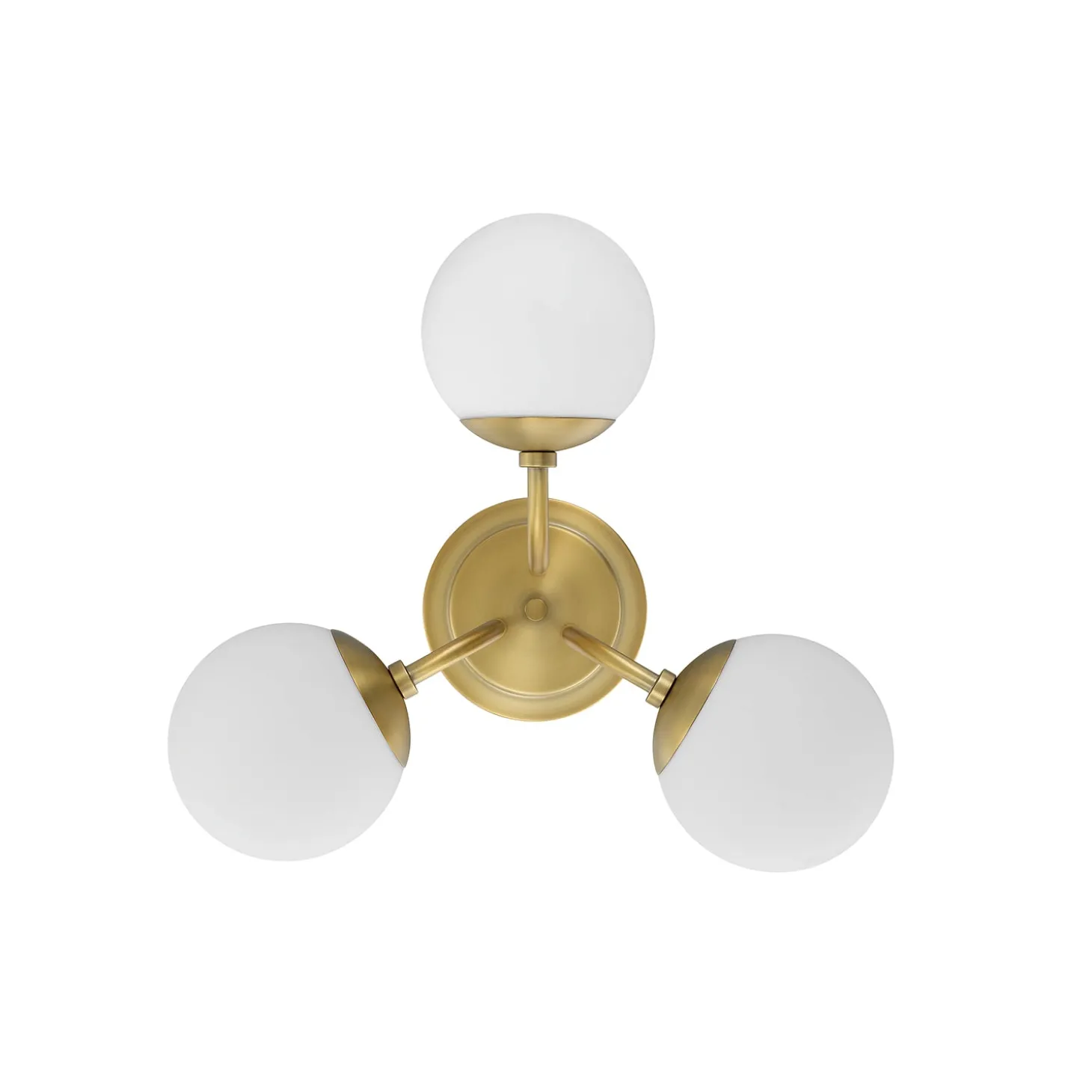 Open Box Castell 3 Globe LED Semi-Flush, Aged Brass