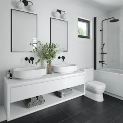 Open Box Castell 2 Globe LED Vanity Light, Matte Black