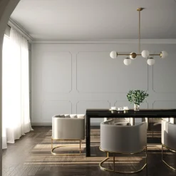 Open Box Castell 6 Globe Linear LED Pendant, Aged Brass