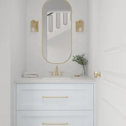 Open Box Chloe Vanity Wall Sconce, Warm Brass