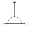 Open Box Milo 2 Globe Linear Arc LED Pendant, Matte Black