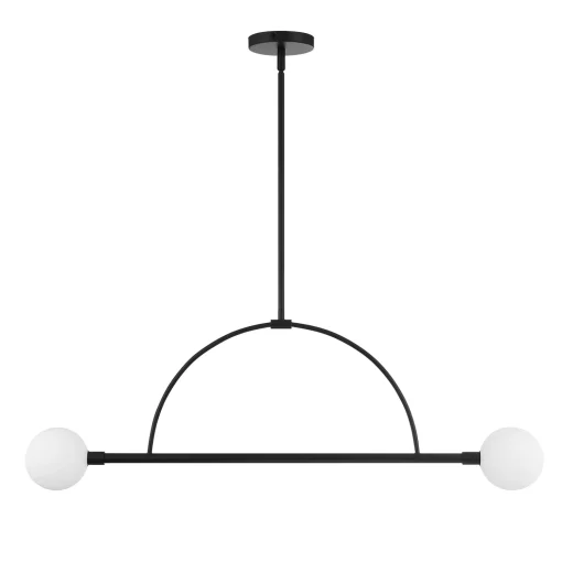 Open Box Milo 2 Globe Linear Arc LED Pendant, Matte Black