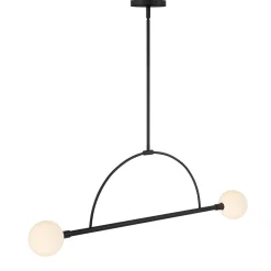 Open Box Milo 2 Globe Linear Arc LED Pendant, Matte Black