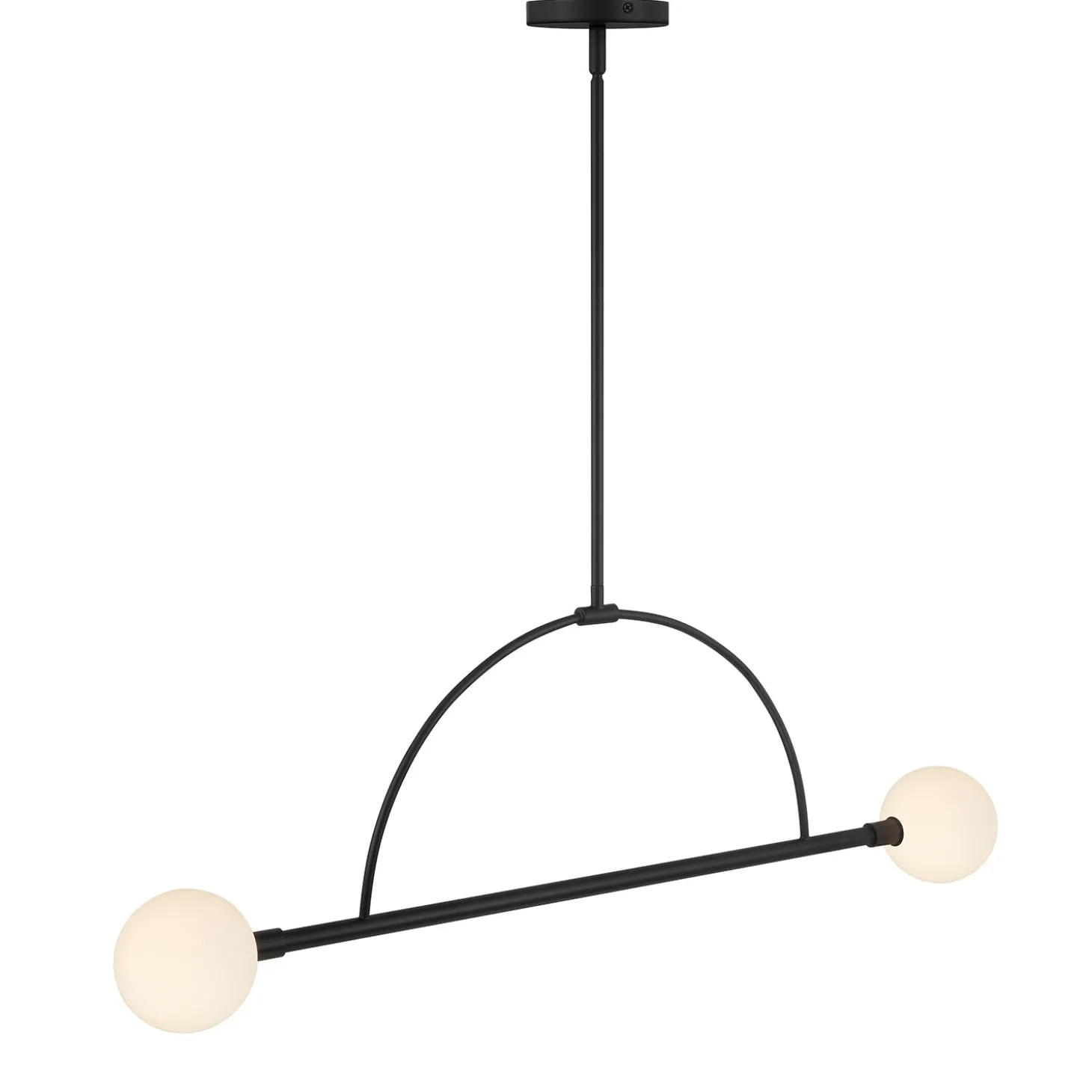 Open Box Milo 2 Globe Linear Arc LED Pendant, Matte Black