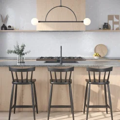 Open Box Milo 2 Globe Linear Arc LED Pendant, Matte Black