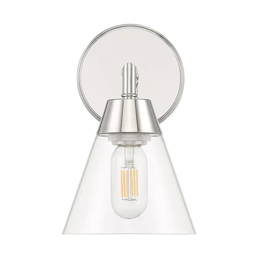 Open Box Owen 1-Light Vanity Wall Sconce, Polished Nickel