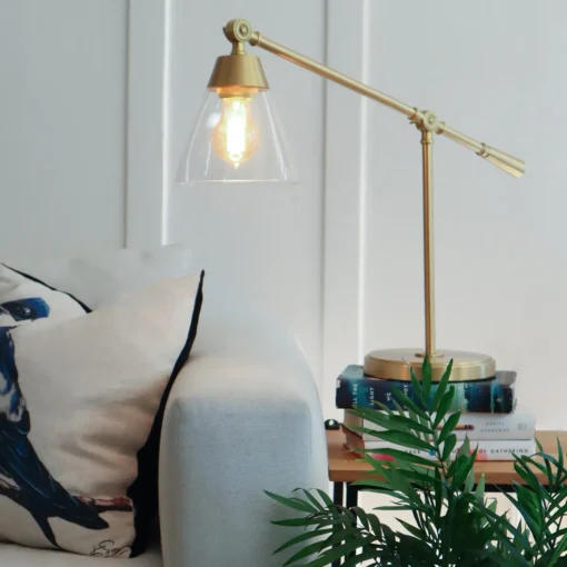 Open Box Owen Table Lamp, Satin Brass