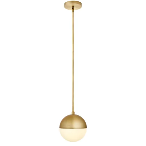 Open Box Powell LED 7" Aged Brass Globe Pendant