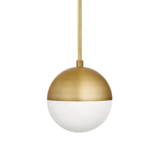 Open Box Powell LED 7" Aged Brass Globe Pendant