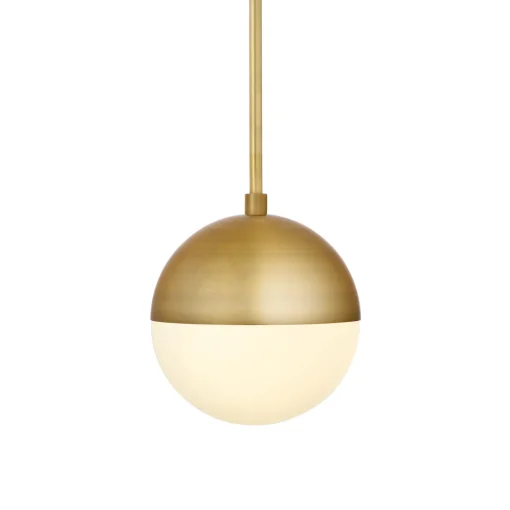 Open Box Powell LED 7" Aged Brass Globe Pendant