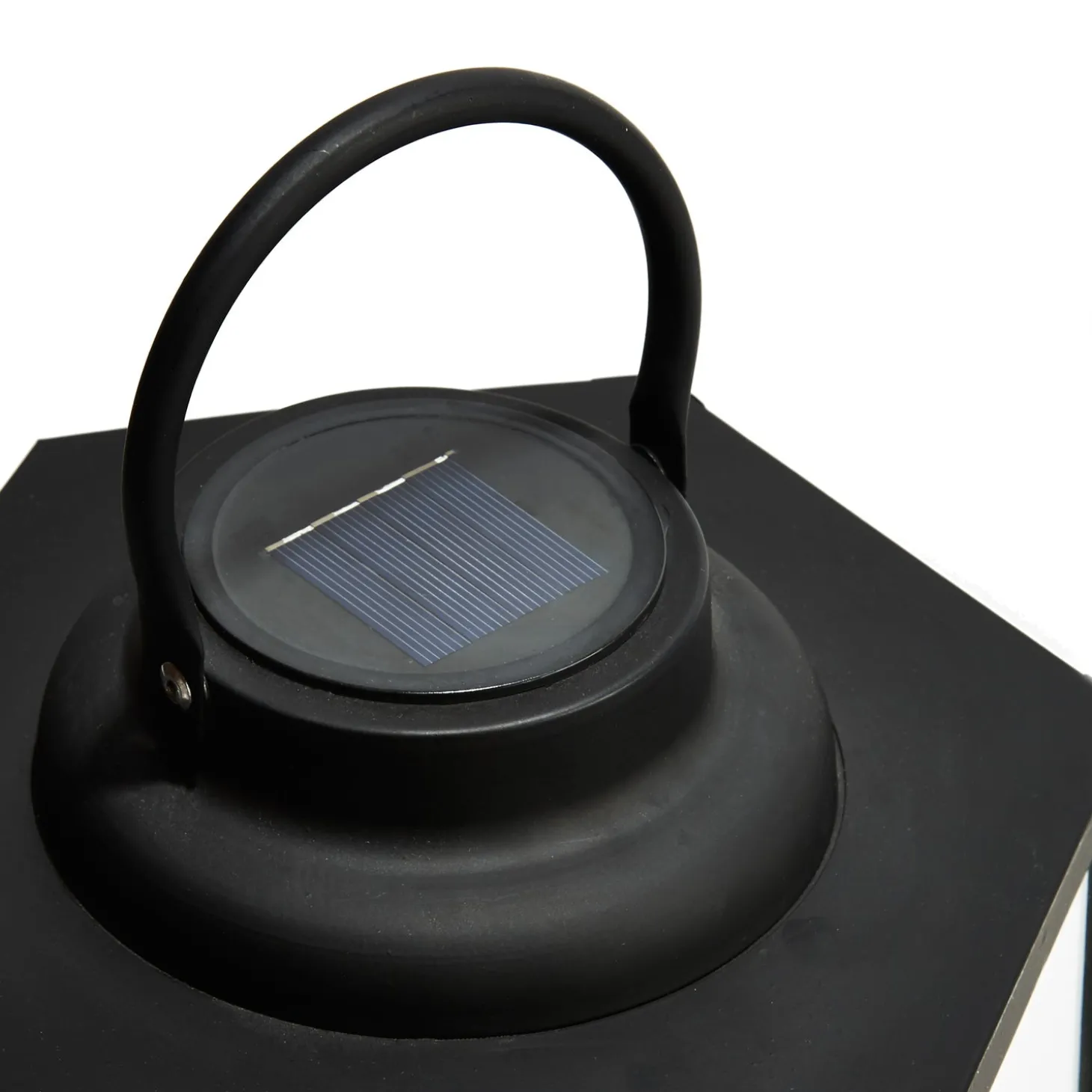 Open Box Rigel Hexagonal Metal Lantern with Solar LED Candle, Medium
