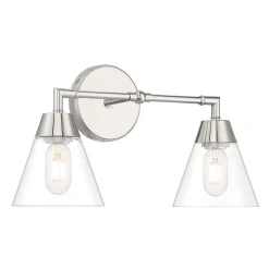 Owen 2 Light Vanity Wall Light, Polished Nickel