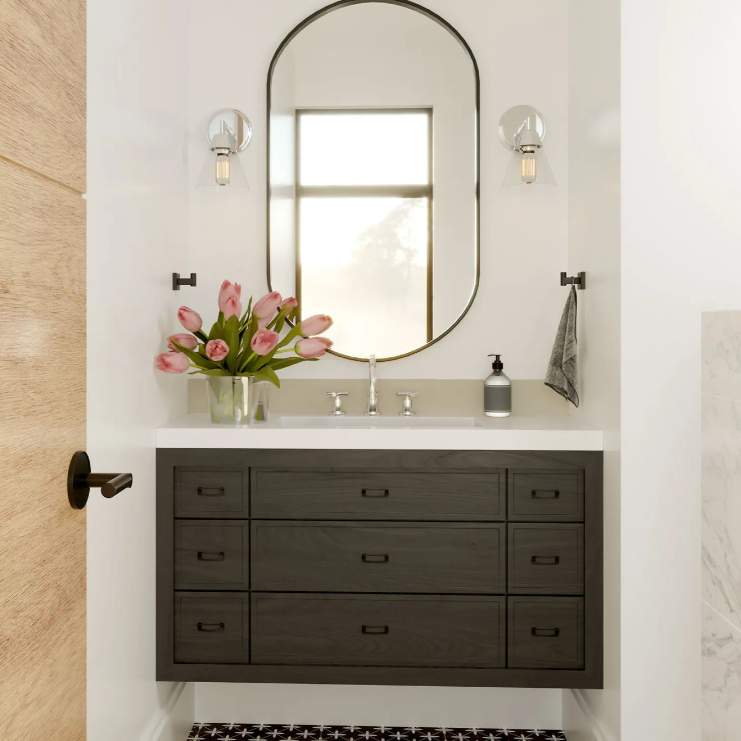 Owen 1 Light Vanity Wall Sconce, Polished Nickel