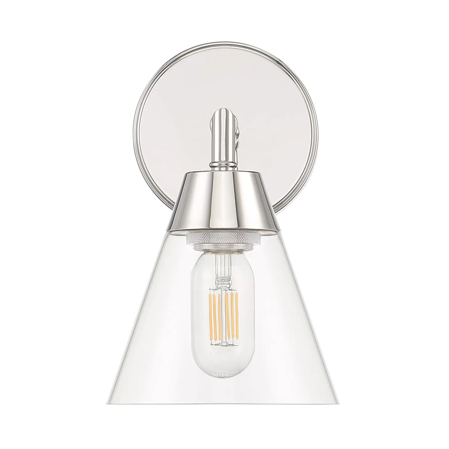 Owen 1 Light Vanity Wall Sconce, Polished Nickel