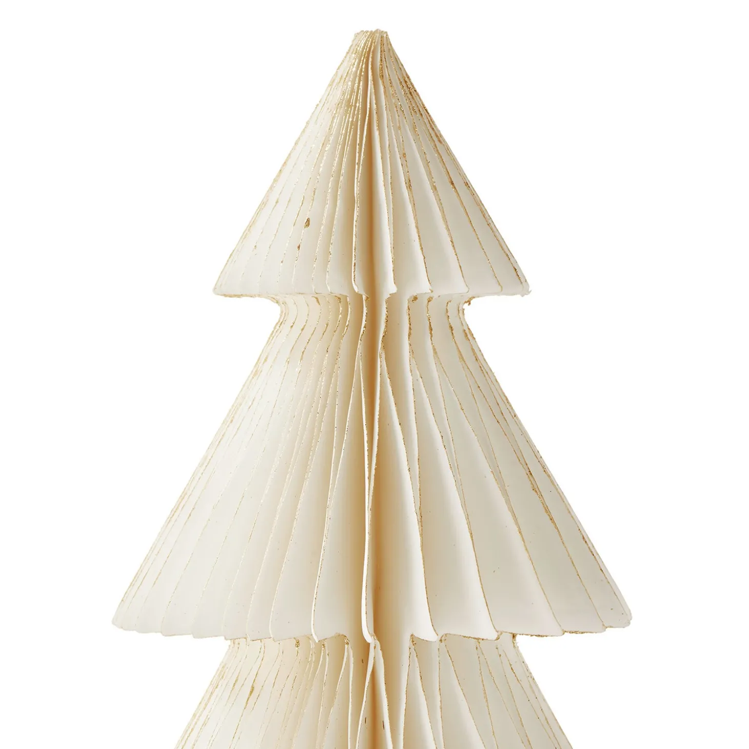 Pleated Paper Christmas Trees, Large Set of 2, Ivory