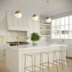 Powell LED 10" Aged Brass Globe Pendant