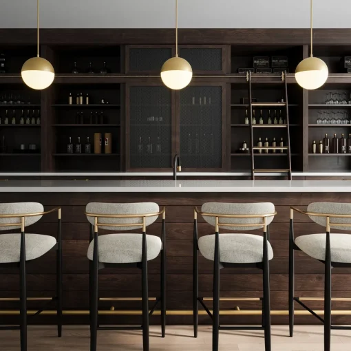 Powell LED 10" Aged Brass Globe Pendant