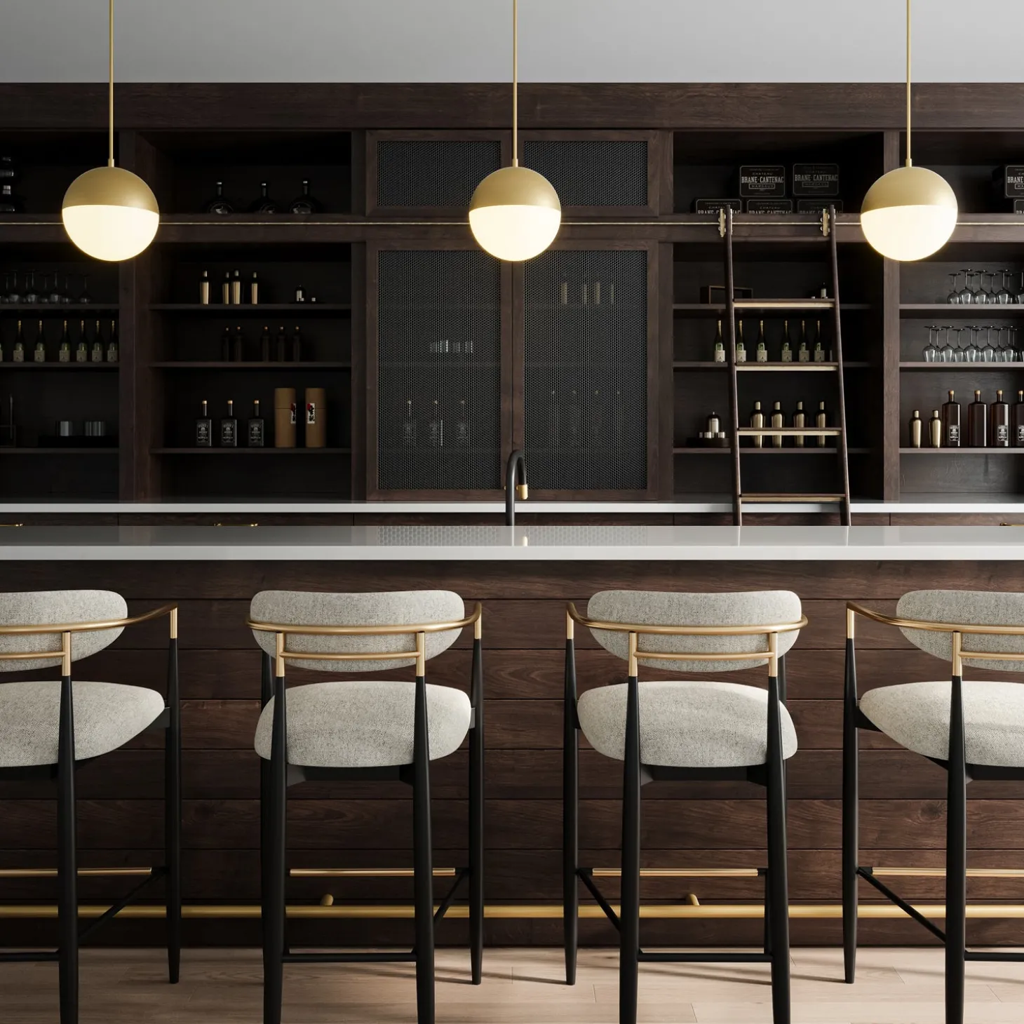 Powell LED 10" Aged Brass Globe Pendant
