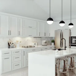Powell LED 7" Matte Black Globe Pendant