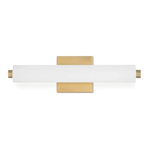 Ronan 18" Opal Glass LED Vanity Light, Aged Brass