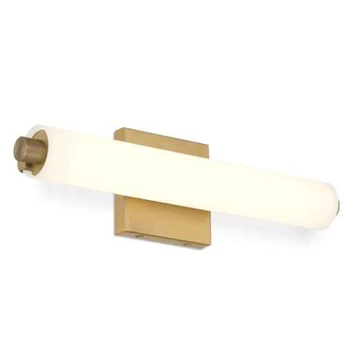 Ronan 18" Opal Glass LED Vanity Light, Aged Brass