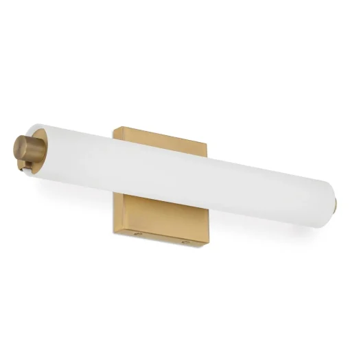 Ronan 18" Opal Glass LED Vanity Light, Aged Brass