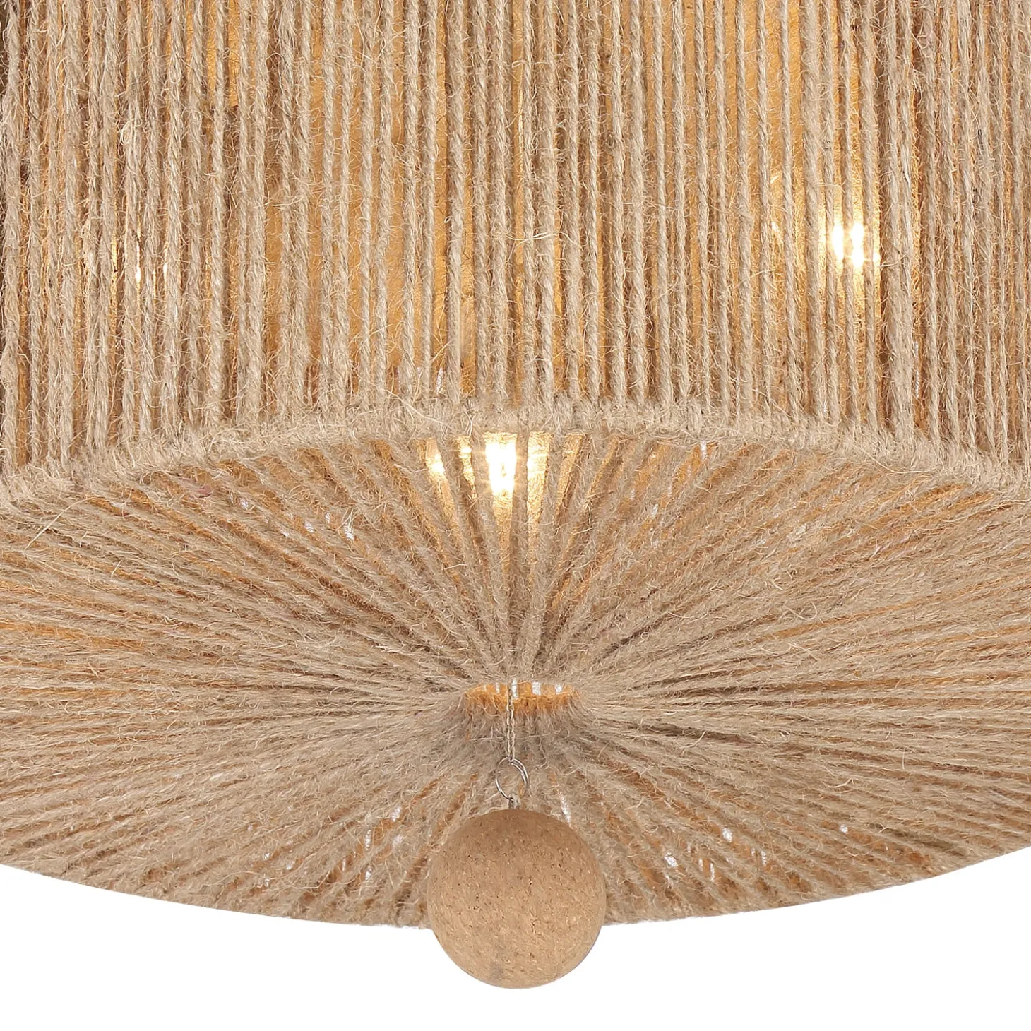 Selma Flush Mount 16”, Jute and Satin Sand