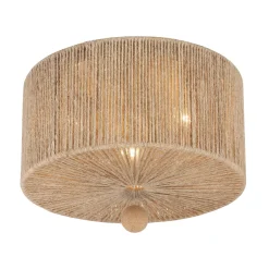 Selma Flush Mount 16”, Jute and Satin Sand