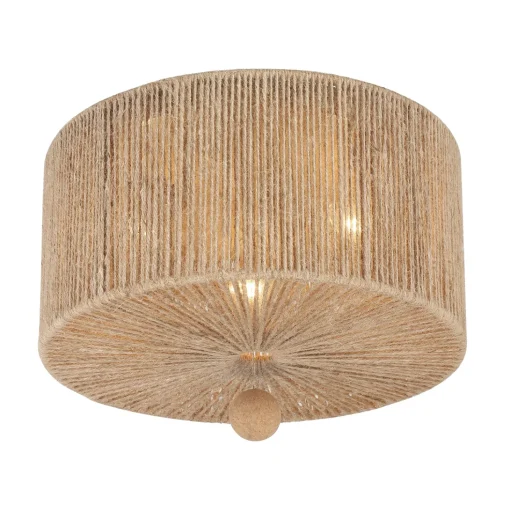 Selma Flush Mount 16”, Jute and Satin Sand