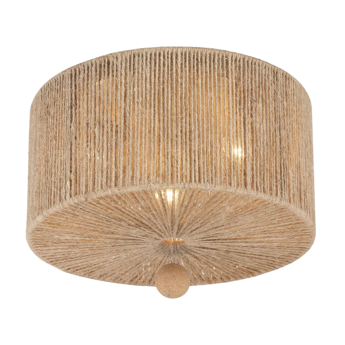 Selma Flush Mount 16”, Jute and Satin Sand
