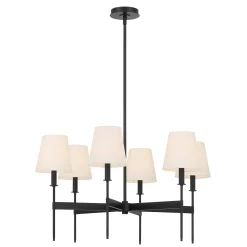 Taylor 6 Light Chandelier, Matte Black